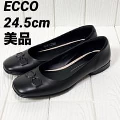エコー アニエスクエア パンプス フラットシューズ 黒 本革 39 24.5 エコー アニエスクエア パンプス フラットシューズ 黒 本革 39 24.5