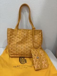 GOYARD ゴヤール アンジュミニバッグ イェローポーチ付 リバーシブル 