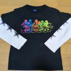 Disney Mickey Key Mouse Long-sleeved cut-and-sew top, black, 130cm