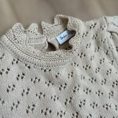 Bebe Organic ニットロンパース アイボリーのサムネイル