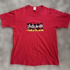 【90s/USA製】ミッキーマウス 刺繍 Tシャツ シングルステッチ XLのサムネイル