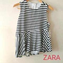 ZARA　トップス　タンクトップ　ノースリーブ　ペプラムのサムネイル