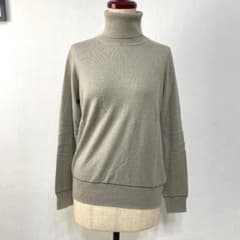 LILASIC M グレージュ ライン タートルネック ニット カシミヤ混 綿混のサムネイル