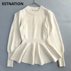 ESTNATION エストネーション ペプラムニット アイボリー F