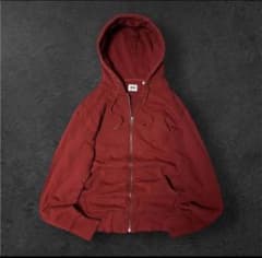 UNIQLO 赤 肉厚フルジップパーカー Sサイズのサムネイル