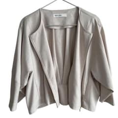 【良品】BABYLONE ノーカラージャケット ベージュのサムネイル