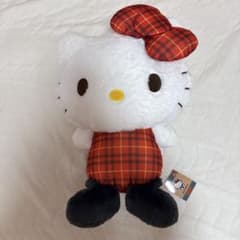 ハローキティ ぬいぐるみ チェック柄リボンのサムネイル