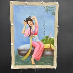 純手描き 水彩油画 人物画 刘宇一 作品図 中国絵画 約70×100cm 未表装 純手描き 水彩油画 人物画 刘宇一 作品図 中国絵画 約70×100cm 未表装
