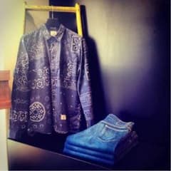 SAIYA様専用 bedwin バンダナ シャツ size2 (M) navyのサムネイル