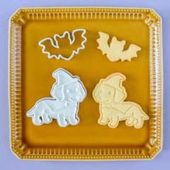 【ハロウィン】　ダックスフンド/コウモリ　セット　クッキー型　犬 - 4