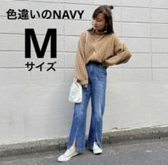 taiyoプロデュース　センタースリットデニム　ベルト付き　Mサイズ　NAVYのサムネイル