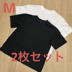 UNIQLO エアリズムコットンT白黒セット　Mのサムネイル