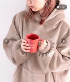 《JaVaジャバ コラボ》ビッグシルエットで華奢見せ。ベロアプルパーカーのサムネイル