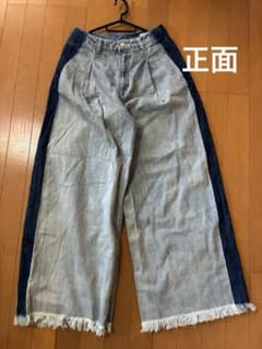【ワイドデニムパンツ】MusMush 古着サイドラインデニムのサムネイル