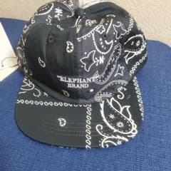激レア　atmos ELEPHANT BRAND バンダナ柄キャップ 黒色　新品