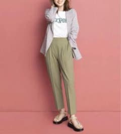 GLOBAL WORK ウツクシルエット テーパードパンツ ピスタチオのサムネイル