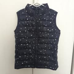 GAP KIDS 星柄 ダウンベスト ネイビー S