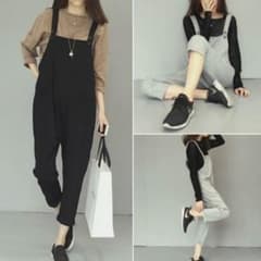 新品☺︎ サロペット オーバーオール 黒のサムネイル
