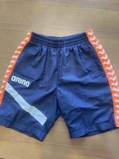 arena 競泳 トレーニング ハーフパンツ ネイビー オレンジ　Sサイズのサムネイル