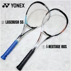 2本 ゴールド／パープル(832 2025SS 02GB80S-832 ジオブレイク80S YONEX 軟式 5S レーザーラッシュ 80S i-NEXTAGE 巻替✨YONEX ラケット(軟式用)
