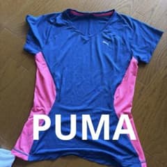 最終値下げ！PUMA ランニングTシャツ　ピンク&ブルーのサムネイル
