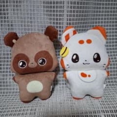 二尾の小狐てnこ カバンに付けられるぬいぐるみ　2種セット