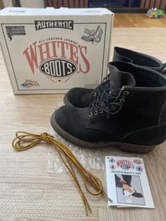 WHITES BOOTS ブラックレザーブーツ　ラフアウト　ホワイツのサムネイル
