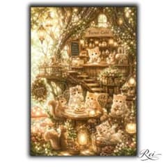 Thumbnail of "一点物" 花灯り森カフェの子猫たちと木漏れ日リス Re-20063