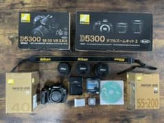 【送料無料！】Nikon D5300＋レンズ3本＋SD64GB＋プロテクター3枚のサムネイル