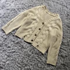 tocco closet ケーブル編み ニットカーディガン M〜L アイボリー