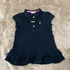 美品ミキハウスmikihouse 黒ブラックポロチュニックワンピースのサムネイル