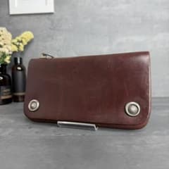 極美品】MOTO モト 本革 トラッカーウォレット 長財布 クロムエクセル 
