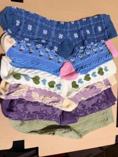 花柄ニットソックス レディース 6足セット 透かし編み カラフル おしゃれ 薄手のサムネイル