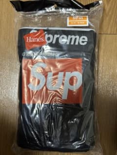 1枚　バラ売り　SupremeとHanes ボクサーパンツ　ブラック　Mのサムネイル