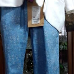 水色 花柄 フレアパンツのサムネイル