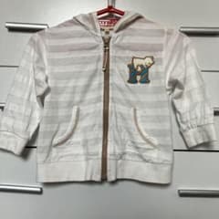 HUSHUSH キッズ アウター　上着　パーカー 90cm ホワイト ボーダー