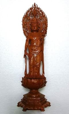大値下◆茶会仏具◆木彫 観音菩薩立像◆高さ約36.5cm重量約592g◆美品状態 大値下◇茶会仏具◇木彫 観音菩薩立像◇高さ約36.5cm重量約592g◇美品