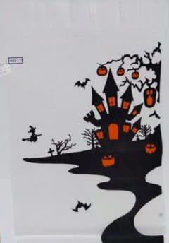 帯揚げ　帯上げ　ハロウィン　10月に　着物　カボチャ　白✖黒　衿秀　和想庵