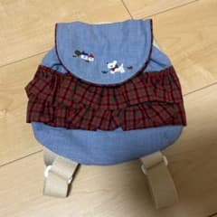ファミリア　キッズベビー用 リュック チェック柄 フリル 刺繍入りのサムネイル