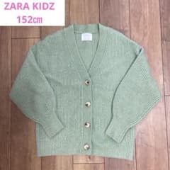 ZARA　ビーズ付きニットカーディガン　Lサイズ　グリーン ZARA - ZARA ビーズ付きニットカーディガン Lサイズ グリーンの通販 by