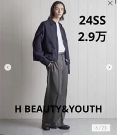 H BEAUTY&YOUTH スラックス エイチ ビューティー＆ユースのスラックス（ブラック）の商品