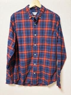 GAP 長袖チェックシャツ ボタンダウン レッド ネイビー Mのサムネイル