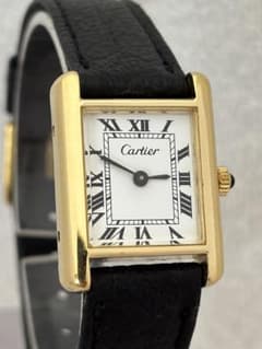 【美品】カルティエ プレマストタンク SM 手巻き ホワイト【稼働品】レディース