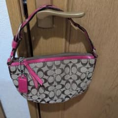 COACH コーチ シグネチャー ワンショルダーバッグ ピンクホーボー