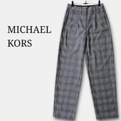 美品✨マイケルコースMICHAEL KORSチェック柄テーパードウールパンツ長身