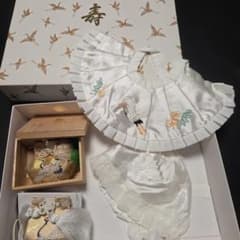 男の子用☆お宮参り用 フードセット 鶴刺繍 日本製のサムネイル