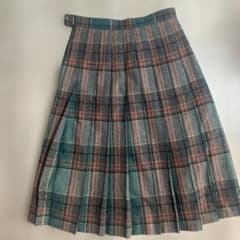 チェック柄 プリーツスカート ひざ丈スカート　古着