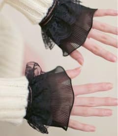付け袖 レース ブラック フリル 可愛い 量産型 大人ガーリー 重ね着のサムネイル