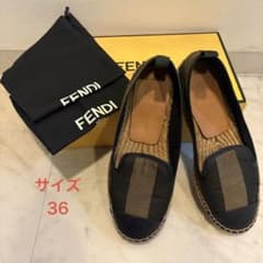 FENDI スリッポン エスパドリーユ サイズ36 黒/ベージュ - メルカリ
