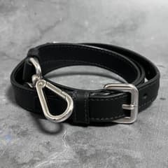 美品】PRADA ショルダーストラップ サフィアーノレザー 黒 シルバー 